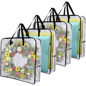4 Pack Wreath Storage Bag, Spring, Summer, Christmas Decoration Garland Containe